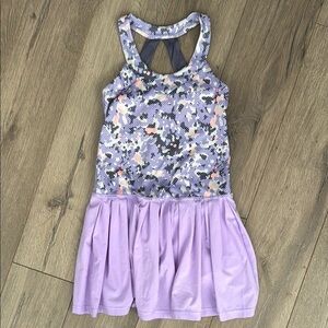 Ivivva Pink and Purple Activewear Tennis dress built in shorts and bra size 10